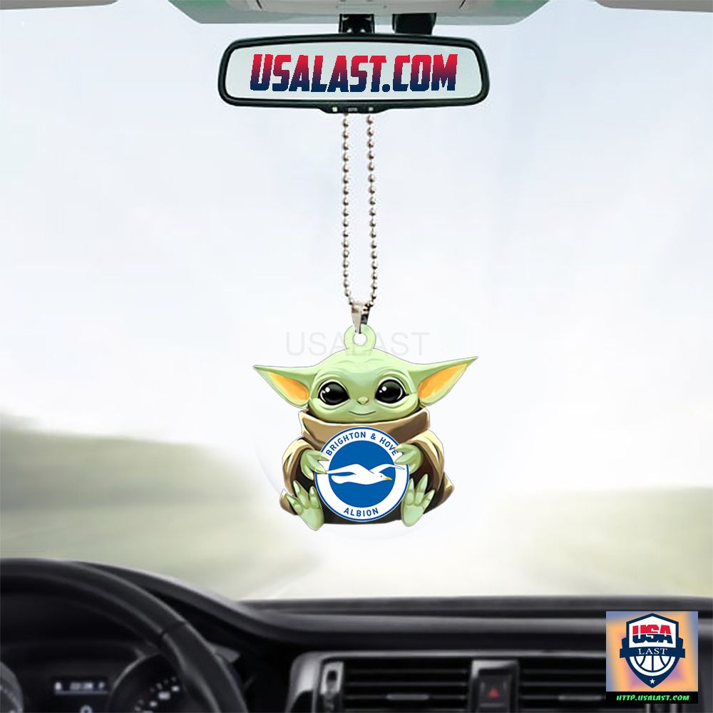 Baby Yoda Hugs Brighton & Hove Albion FC Hanging Ornament – Usalast