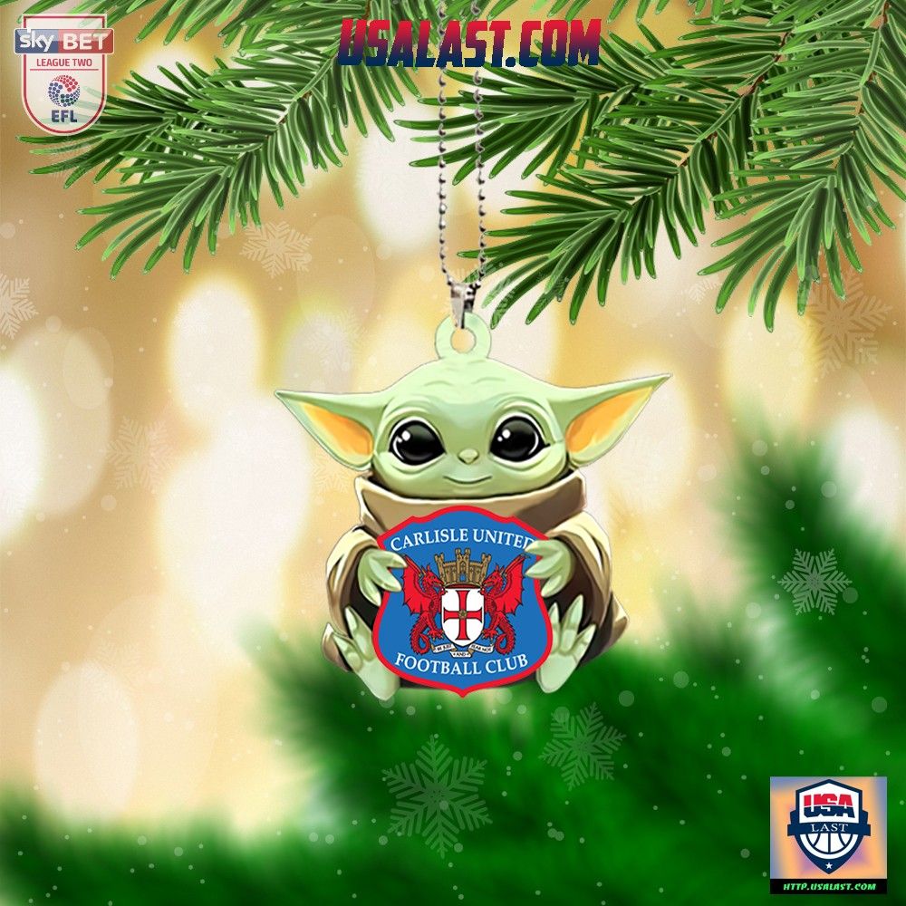 Baby Yoda Hugs Carlisle United FC Hanging Ornament – Usalast