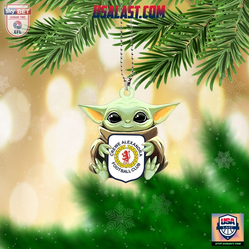Baby Yoda Hugs Crewe Alexandra FC Hanging Ornament – Usalast