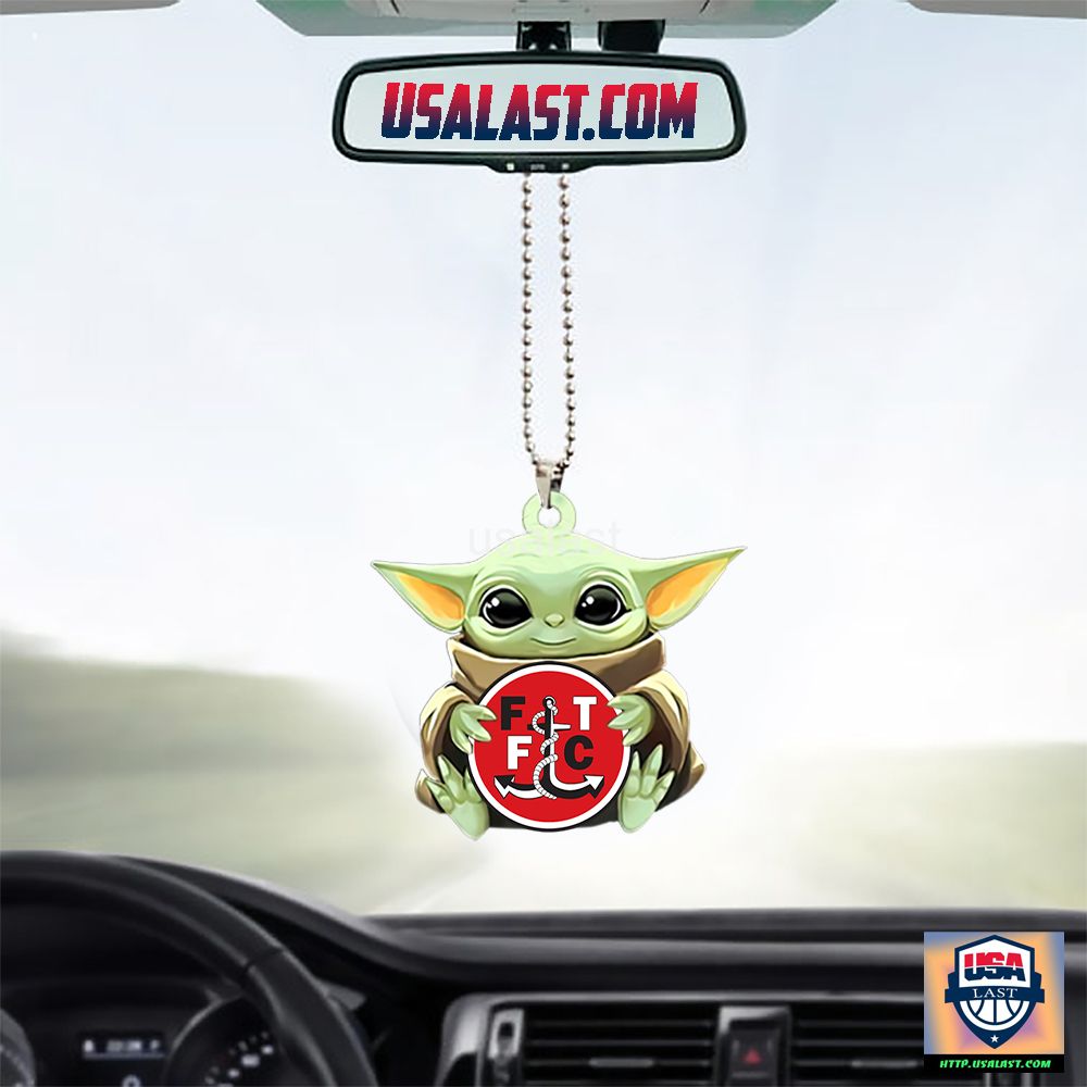 Baby Yoda Hugs Fleetwood Town FC Hanging Ornament - Best picture ever