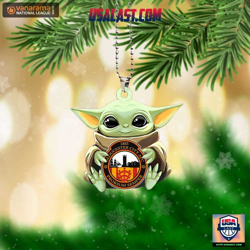 Baby Yoda Hugs Gloucester City FC Hanging Ornament – Usalast