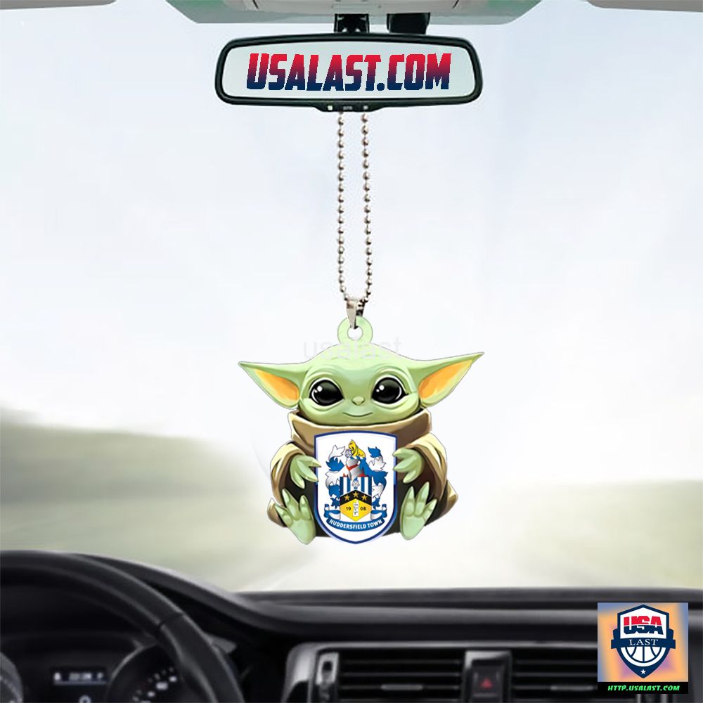 Baby Yoda Hugs Huddersfield Town FC Hanging Ornament – Usalast