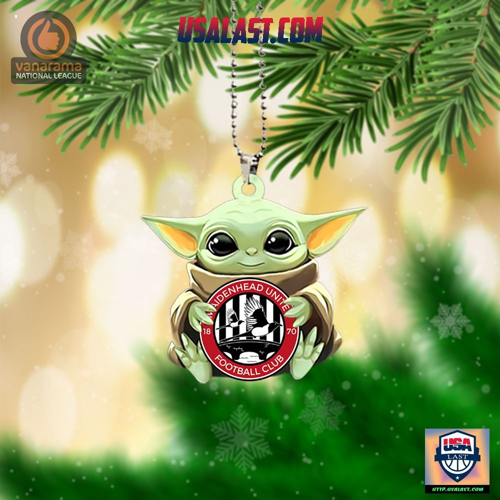 Baby Yoda Hugs Maidenhead United FC Hanging Ornament – Usalast