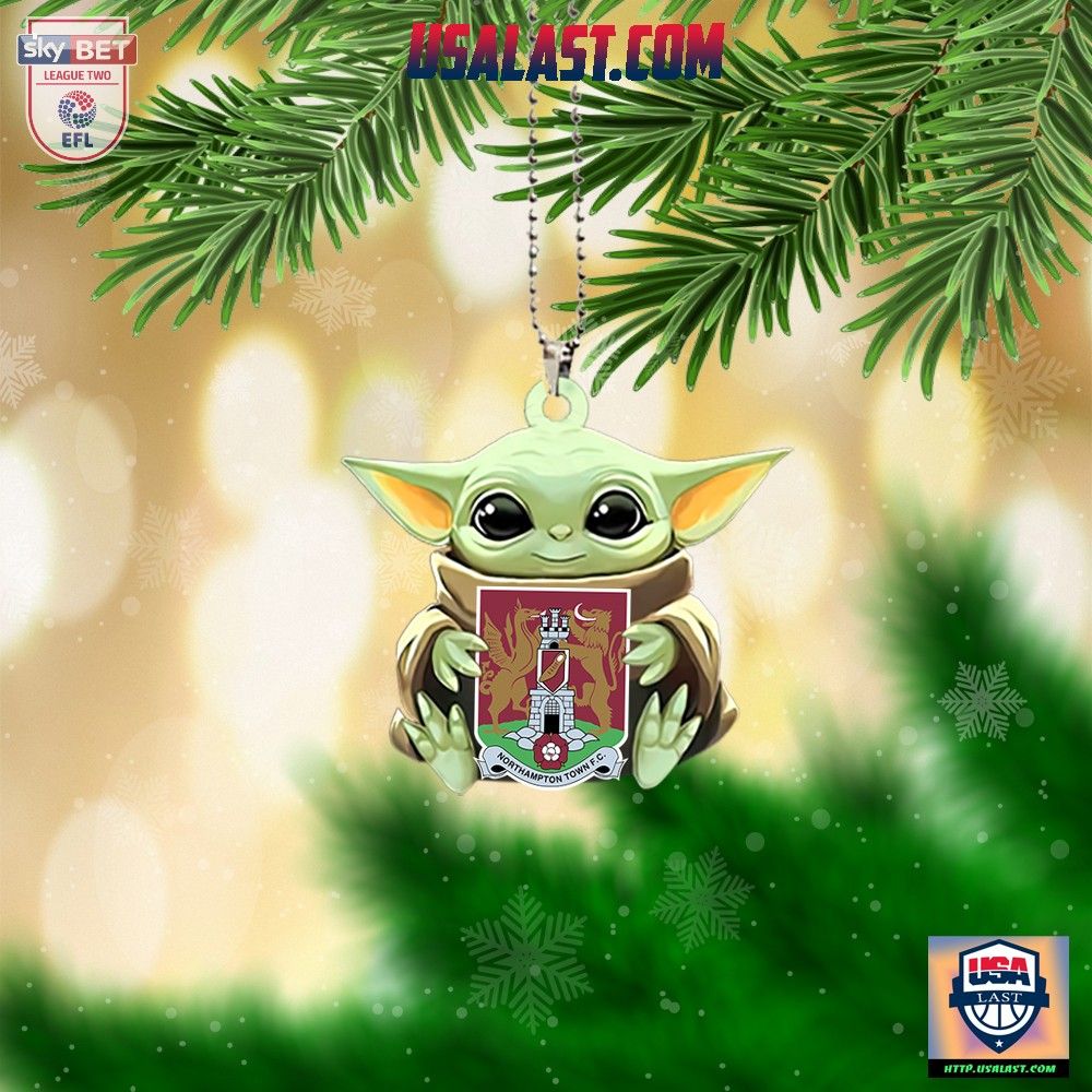 Baby Yoda Hugs Northampton Town FC Hanging Ornament – Usalast