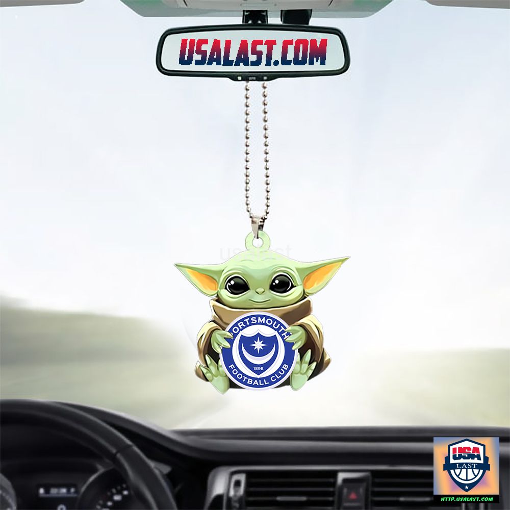 Baby Yoda Hugs Portsmouth FC Hanging Ornament - Eye soothing picture dear