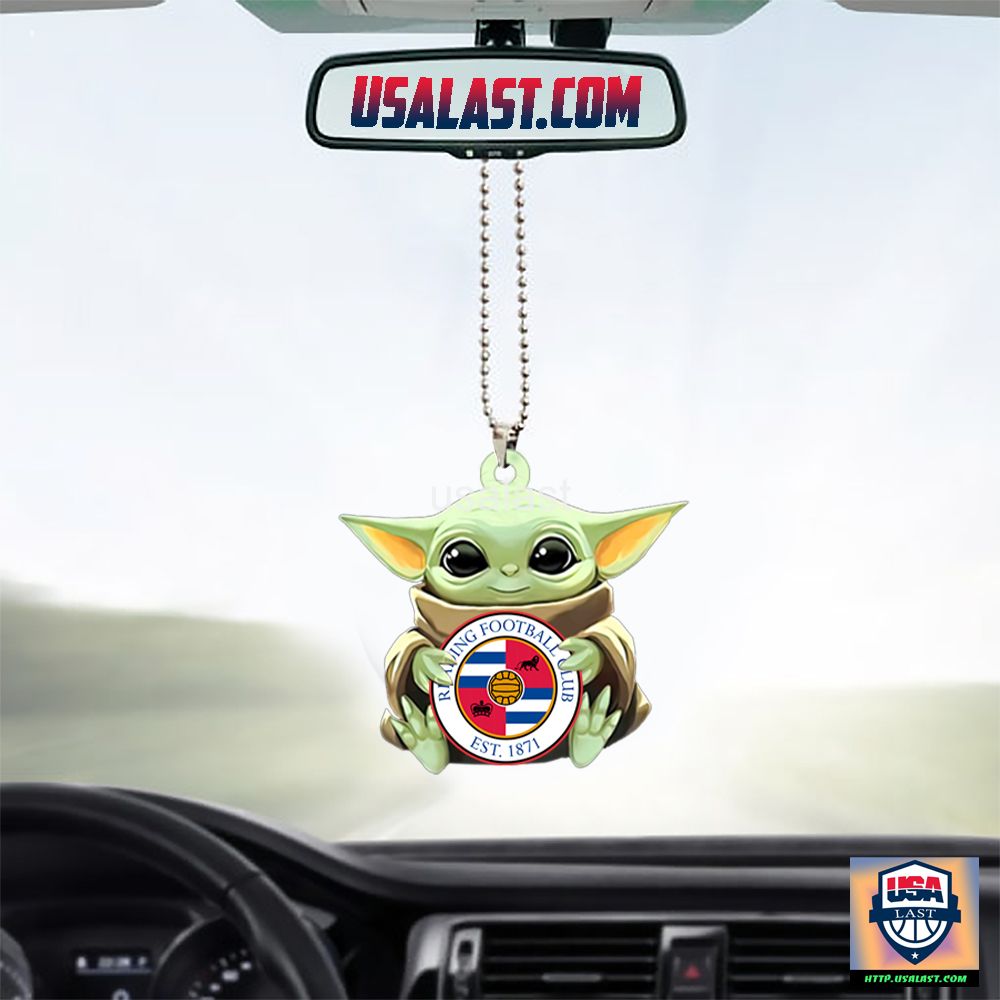 Baby Yoda Hugs Reading FC Hanging Ornament - Unique and sober