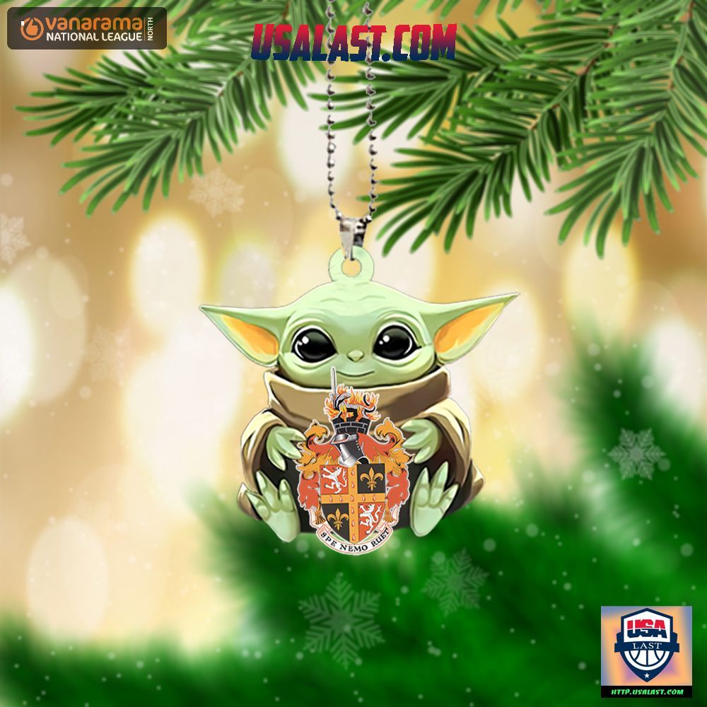 Baby Yoda Hugs Spennymoor Town FC Hanging Ornament – Usalast