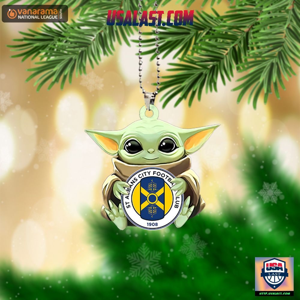 Baby Yoda Hugs St Albans City FC Hanging Ornament – Usalast