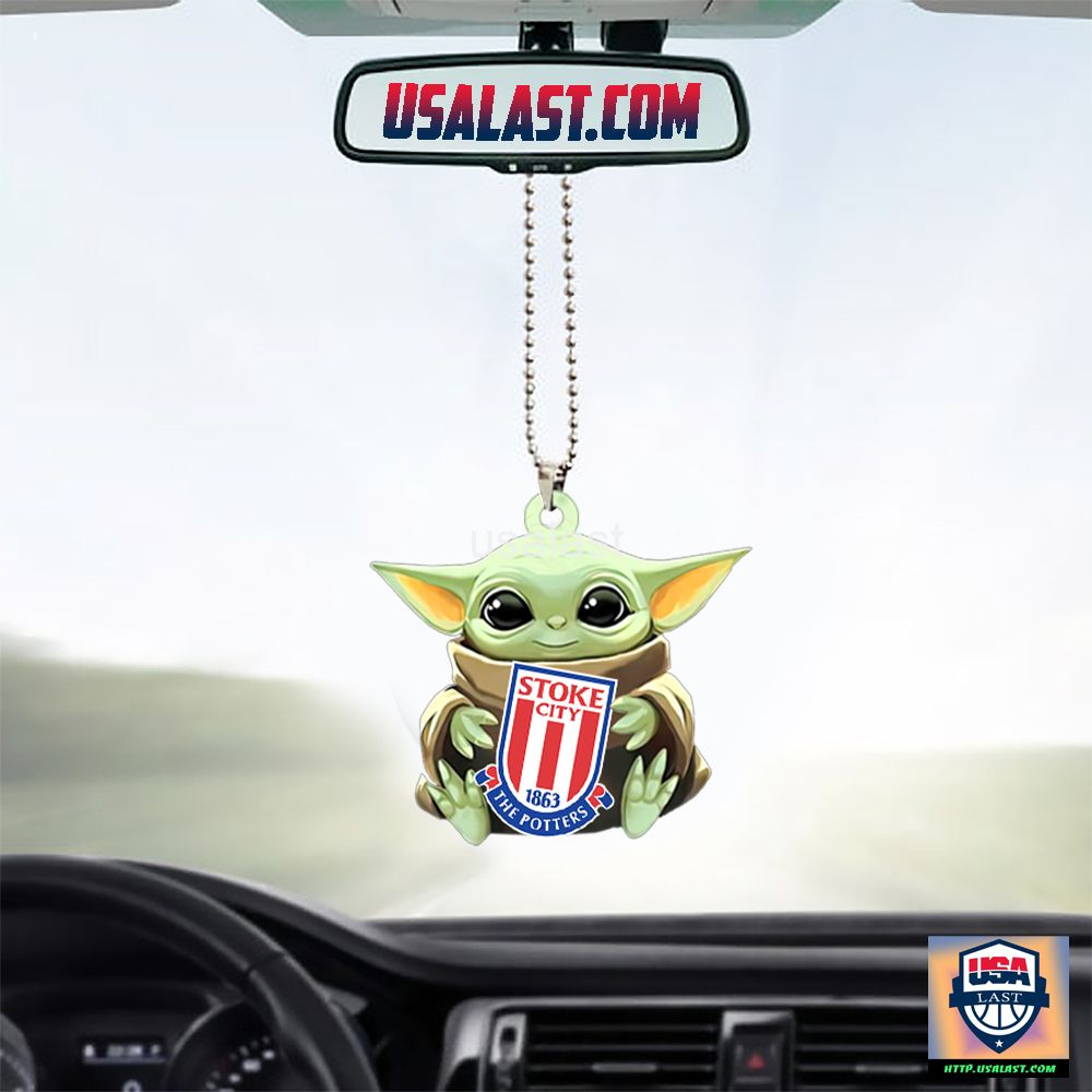Baby Yoda Hugs Stoke City FC Hanging Ornament – Usalast