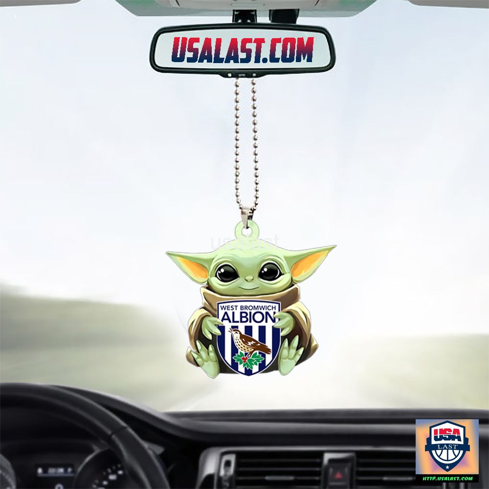 Baby Yoda Hugs West Bromwich Albion FC Hanging Ornament – Usalast