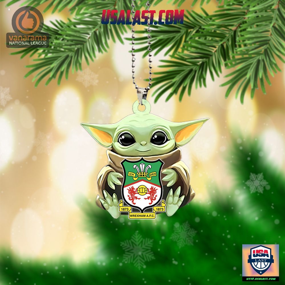 Baby Yoda Hugs Wrexham AFC Hanging Ornament – Usalast