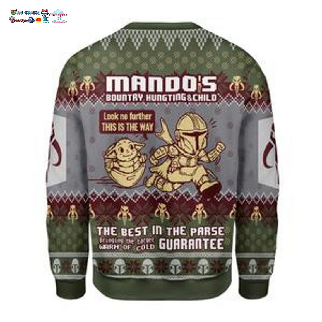 Baby Yoda Mando's Bountry Hungting & Child Ugly Christmas Sweater