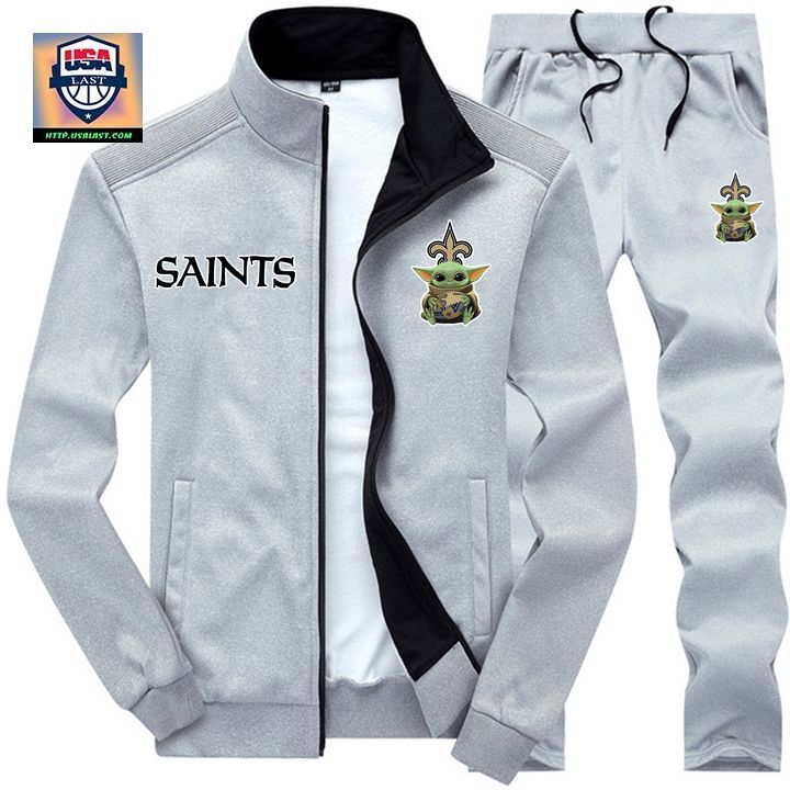 Baby Yoda NFL New Orleans Saints 2D Tracksuits Jacket - Pic of the century
