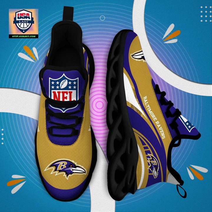 Baltimore Ravens NFL Customized Max Soul Sneaker - Radiant and glowing Pic dear