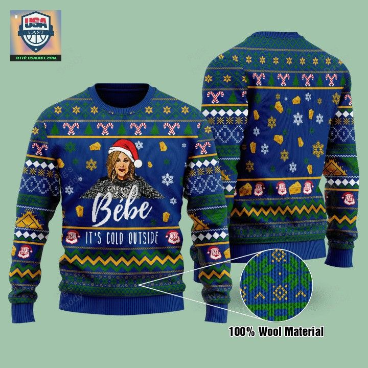 Bébe It’s Cold Outside Blue Ugly Christmas Sweater – Usalast