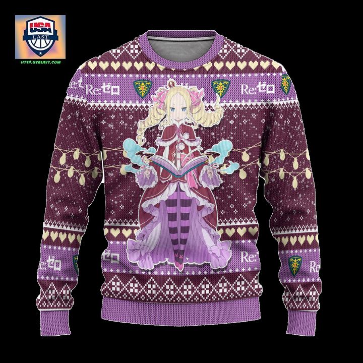 Beatrice Anime Ugly Christmas Sweater Custom Re Zero Xmas Gift - Nice shot bro