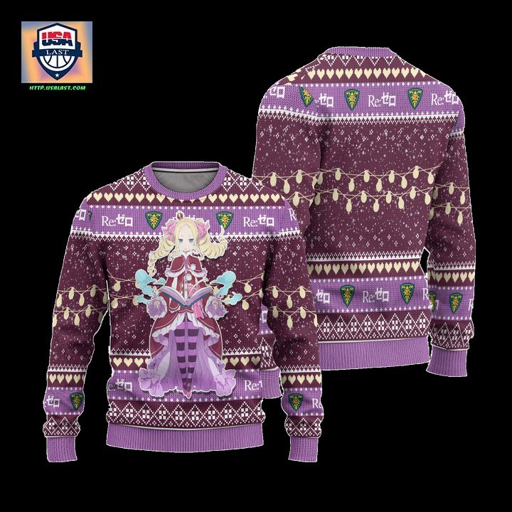 Beatrice Anime Ugly Christmas Sweater Custom Re Zero Xmas Gift - Stand easy bro