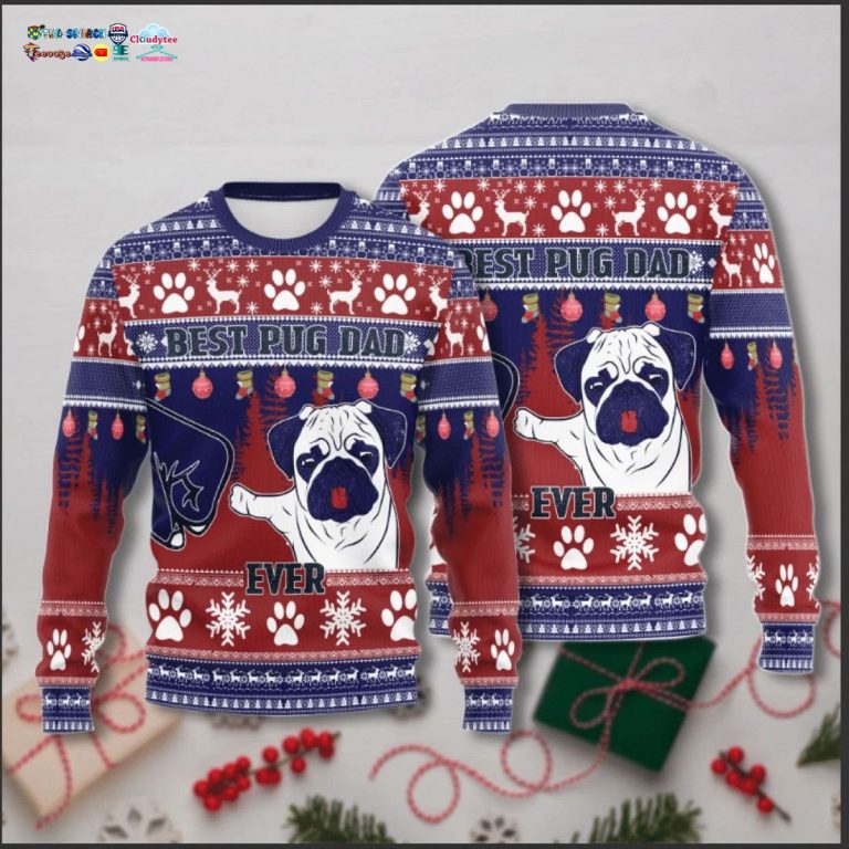 Best Pug Dad Ever Ugly Christmas Sweater - You always inspire by your look bro