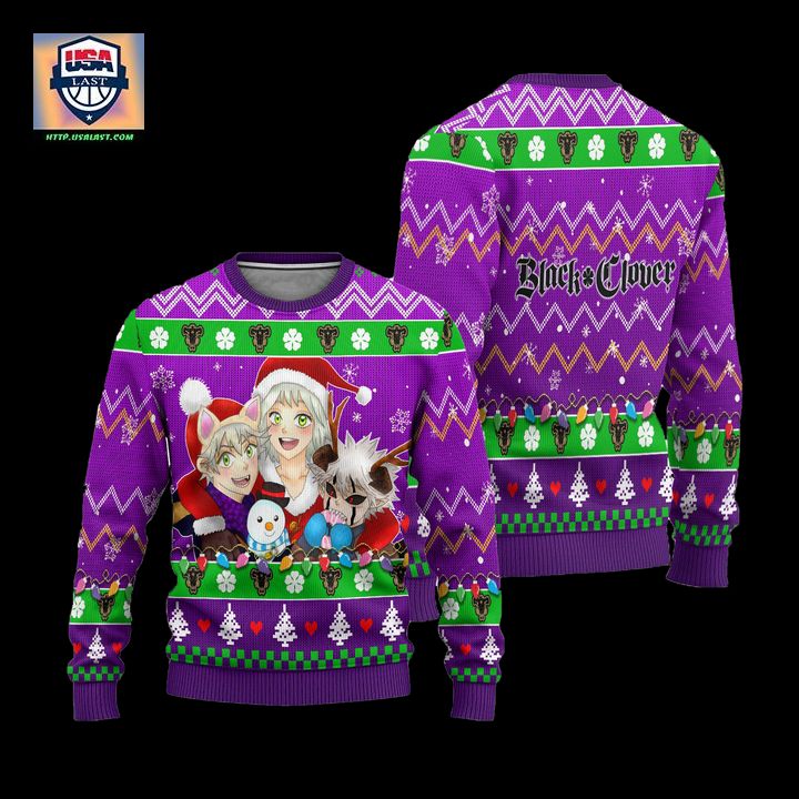 Black Clover Anime Ugly Christmas Sweater Purple Xmas Gift - Cool look bro