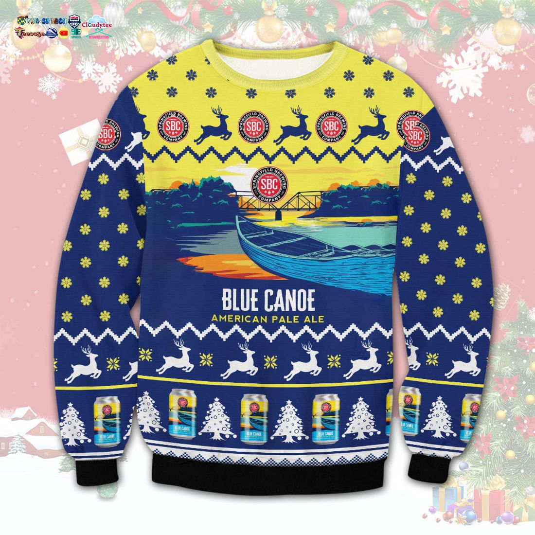 Blue Canoe American Pale Ale Ugly Christmas Sweater