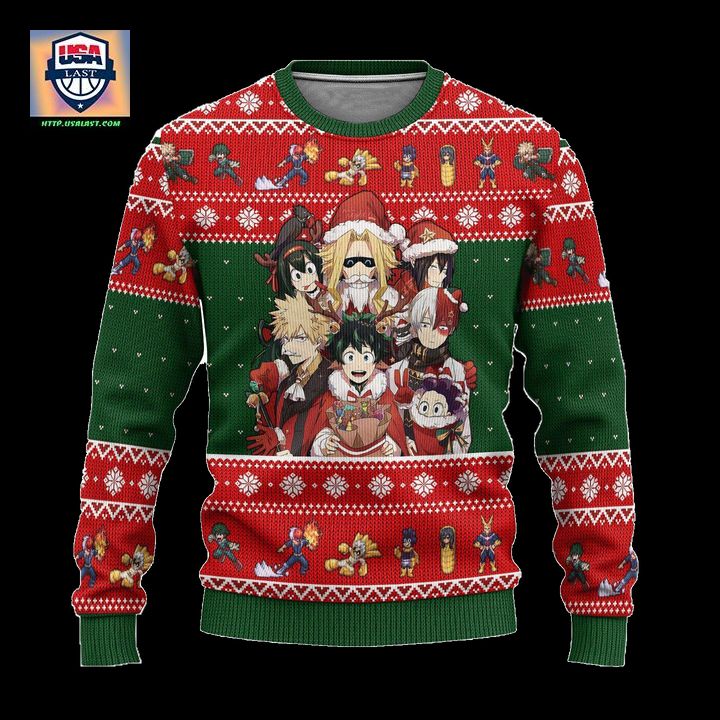 BNHA Ugly Christmas Sweater My Hero Academia Anime Xmas Gift - Cutting dash
