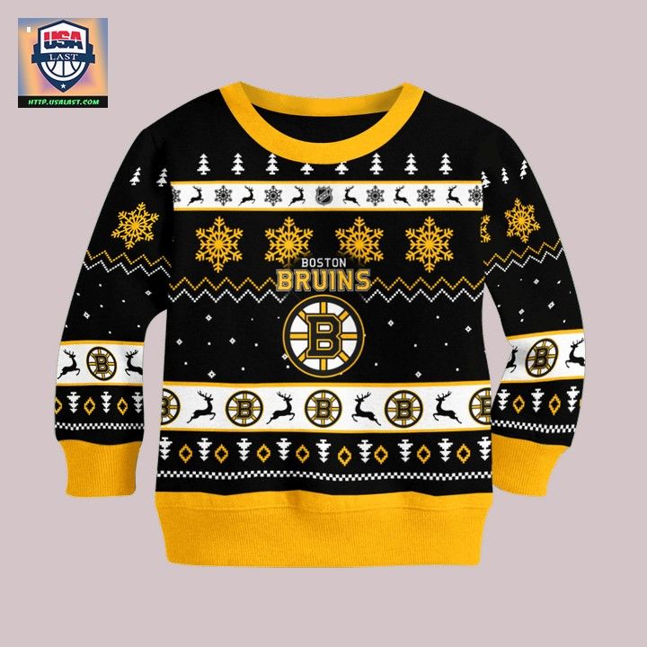 Boston Bruins Personalized Black Ugly Christmas Sweater - Good one dear
