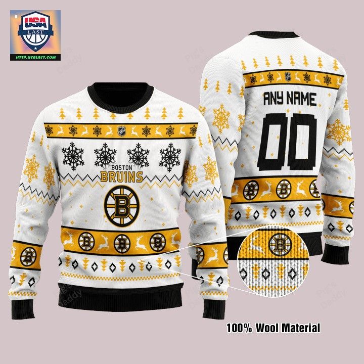 Boston Bruins Personalized White Ugly Christmas Sweater – Usalast