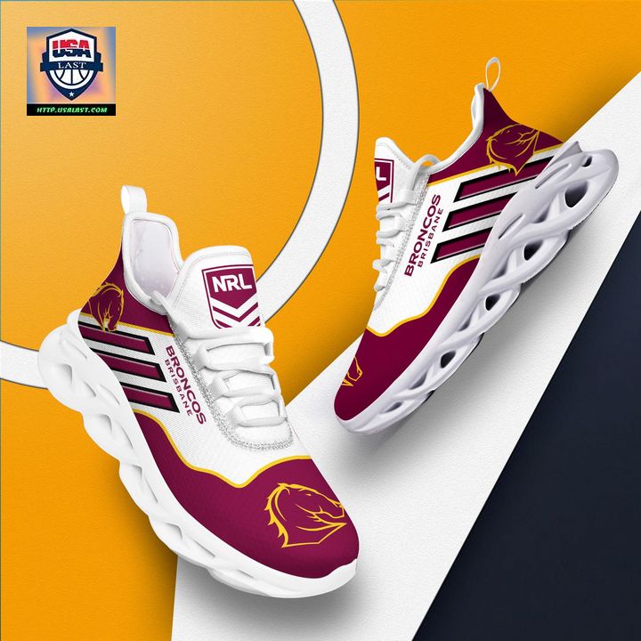 Brisbane Broncos Personalized Clunky Max Soul Shoes Running Shoes - Sizzling