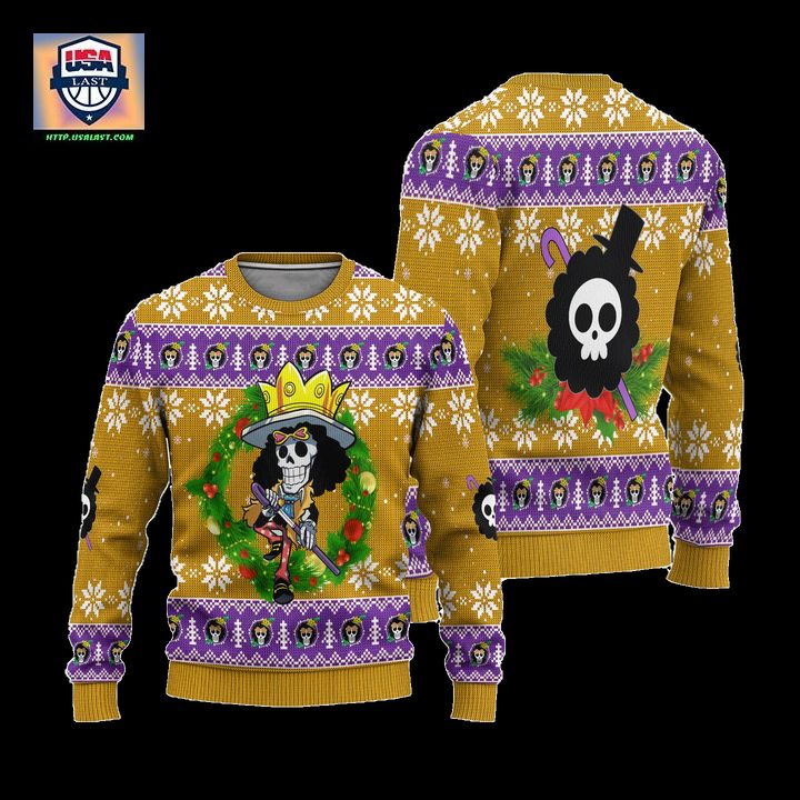 Brook One Piece Anime Ugly Christmas Sweater Xmas Gift - Best couple on earth