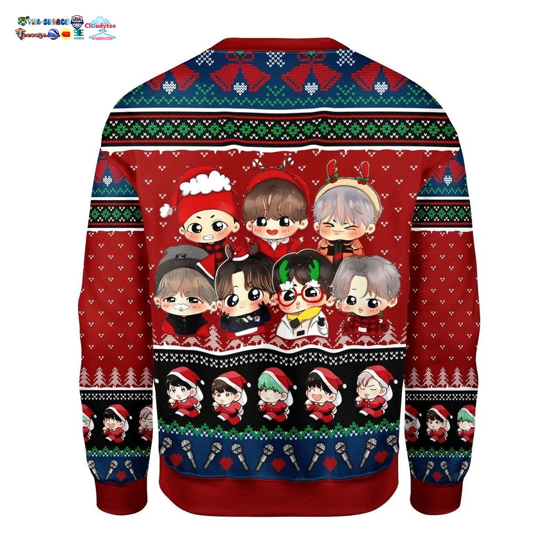 BTS Chibi Ugly Christmas Sweater