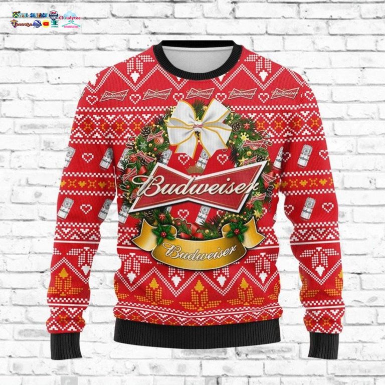 Budweiser Christmas Circle Ugly Christmas Sweater - Best couple on earth