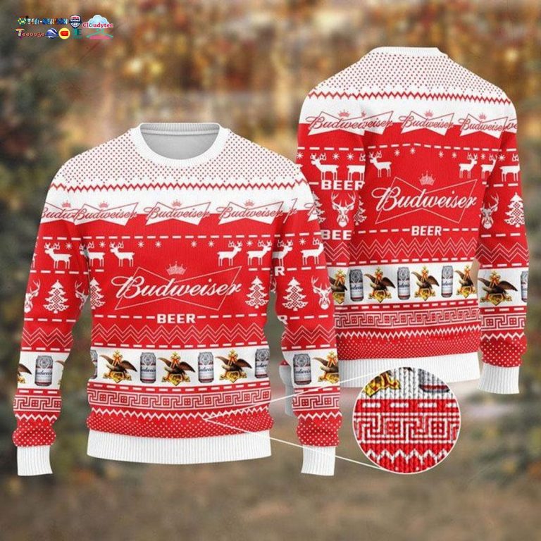 Budweiser Red Ugly Christmas Sweater - Such a scenic view ,looks great.