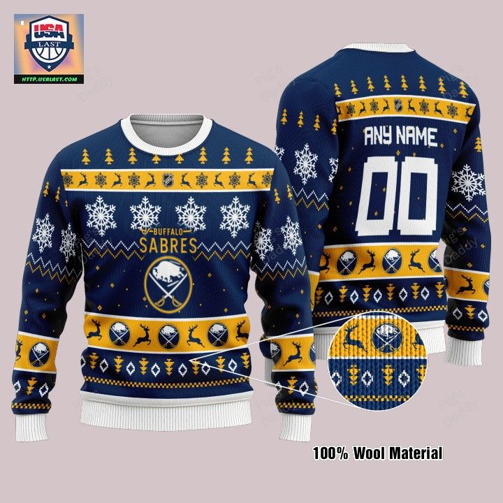 Buffalo Sabres Personalized Navy Ugly Christmas Sweater – Usalast
