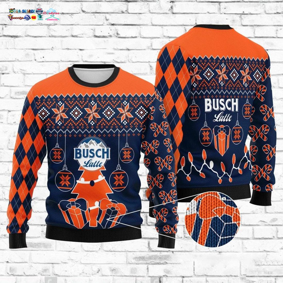 Busch Latte Orange Ver 1 Ugly Christmas Sweater
