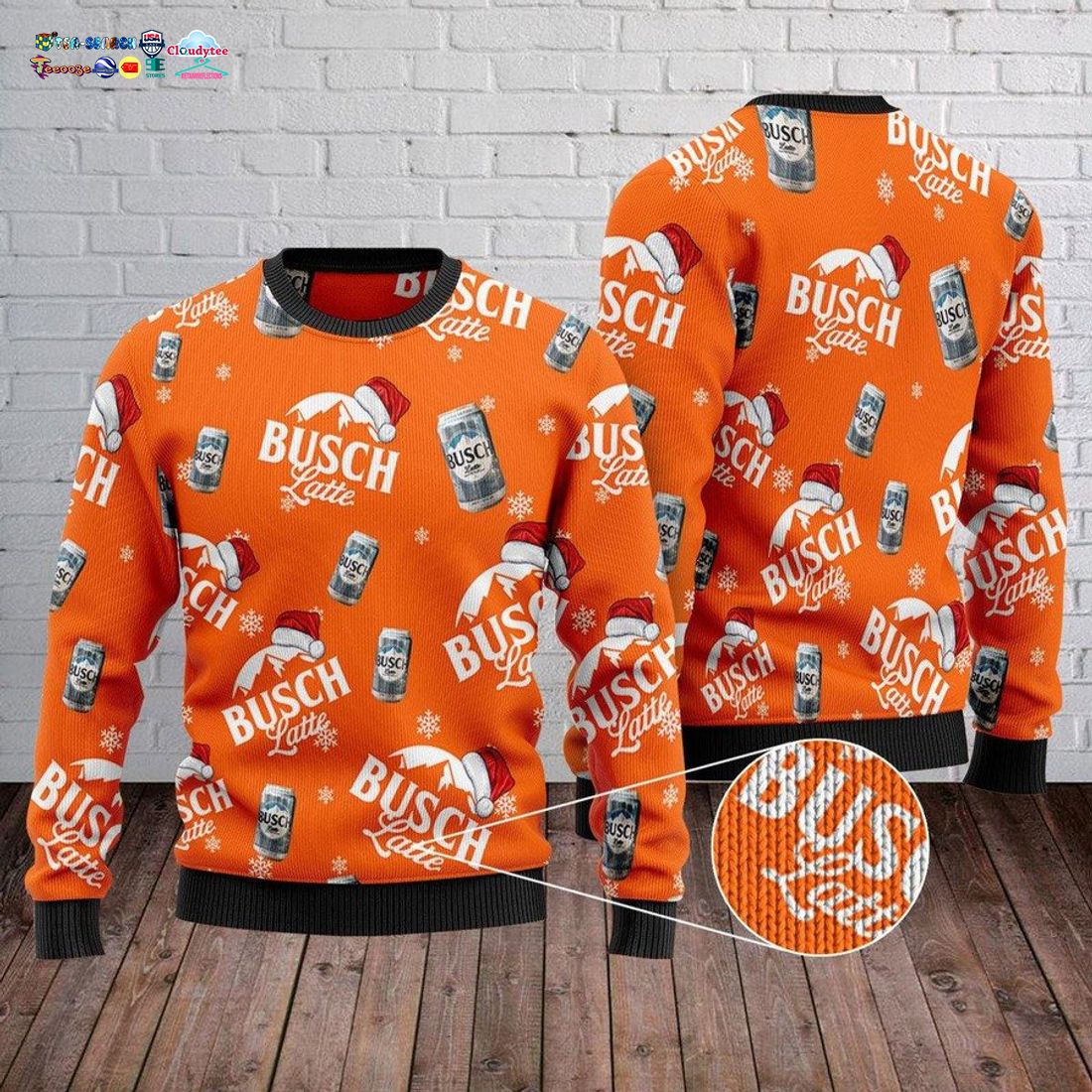 Busch Latte Orange Ver 2 Ugly Christmas Sweater