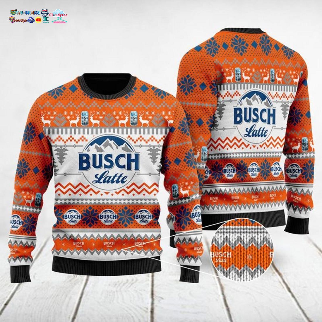 Busch Latte Orange Ver 3 Ugly Christmas Sweater
