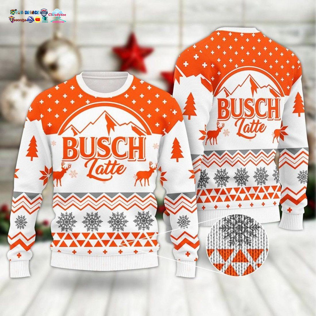 Busch Latte Orange Ver 5 Ugly Christmas Sweater