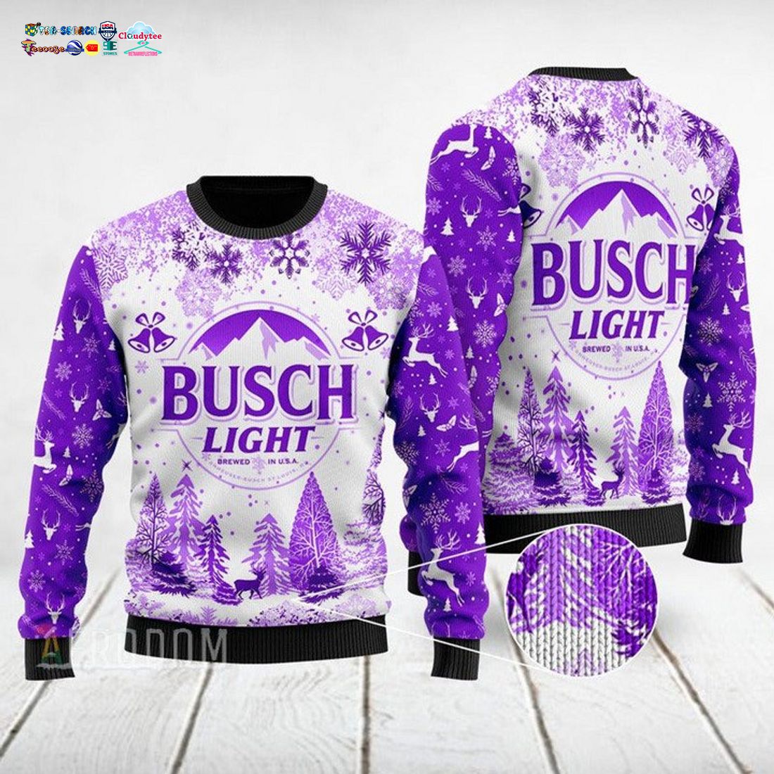 Busch Light Purple Ugly Christmas Sweater