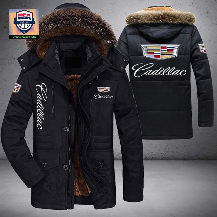 Cadillac Logo Brand Parka Jacket Winter Coat – Usalast