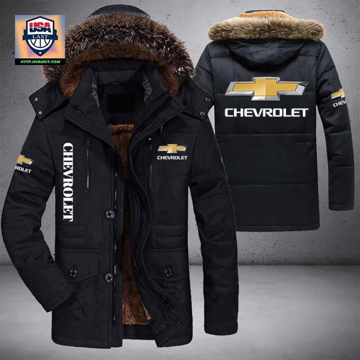 Chevrolet Logo Brand Parka Jacket Winter Coat - You look different and cute