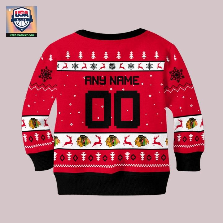 Chicago Blackhawks Personalized Red Ugly Christmas Sweater - Good look mam