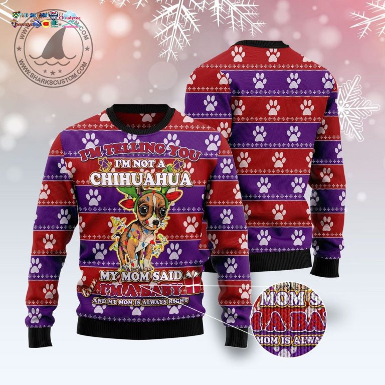 Chihuahua Baby Ugly Christmas Sweater - Cutting dash