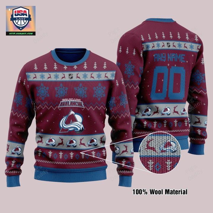 Colorado Avalanche Personalized Navy Ugly Christmas Sweater – Usalast