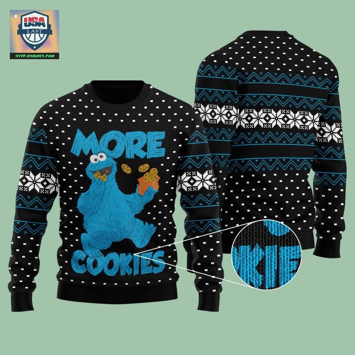 Cookie Monster Muppet More Cookies Ugly Christmas Sweater – Usalast