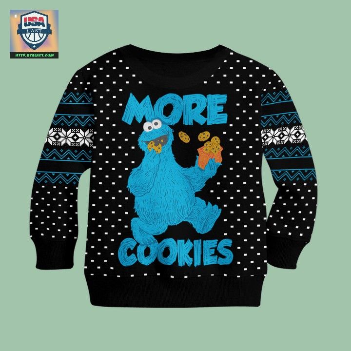 Cookie Monster Muppet More Cookies Ugly Christmas Sweater - Natural and awesome