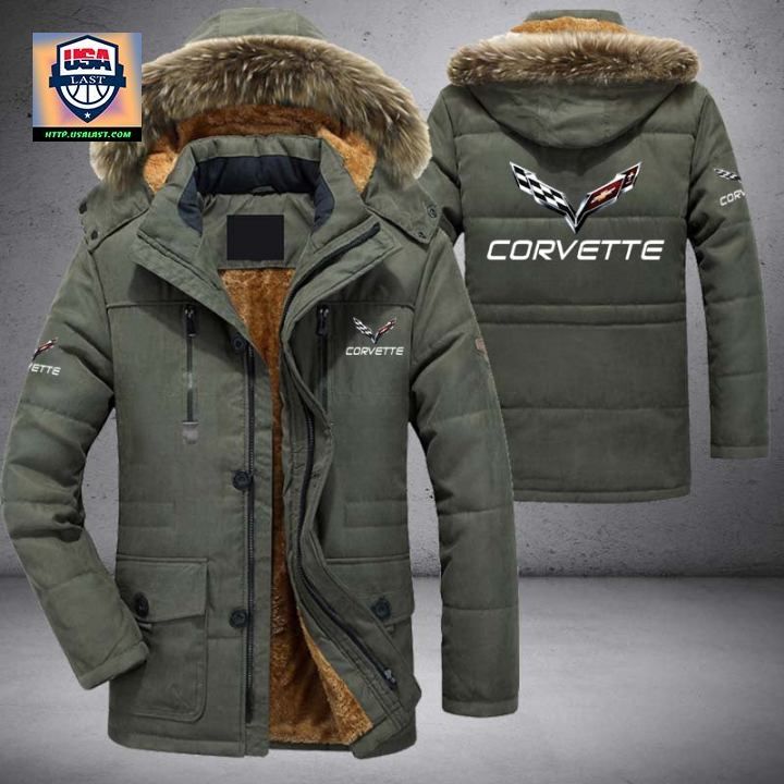 Corvette C7 Logo Brand Parka Jacket Winter Coat - Royal Pic of yours