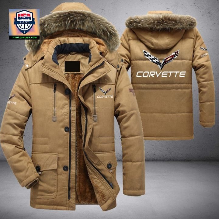 Corvette C7 Logo Brand Parka Jacket Winter Coat - You look cheerful dear