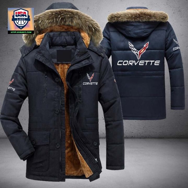 Corvette C8 Logo Brand Parka Jacket Winter Coat - Natural and awesome