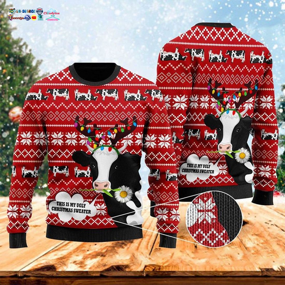 Cow This Is My Ugly Christmas Sweater - Good look mam