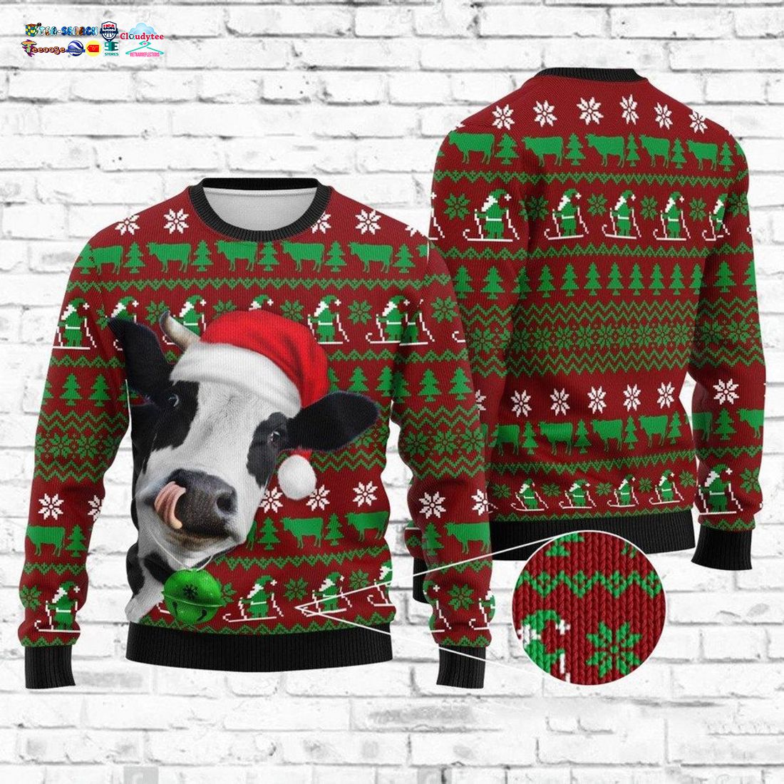 Cow Ver 4 Ugly Christmas Sweater - Good click